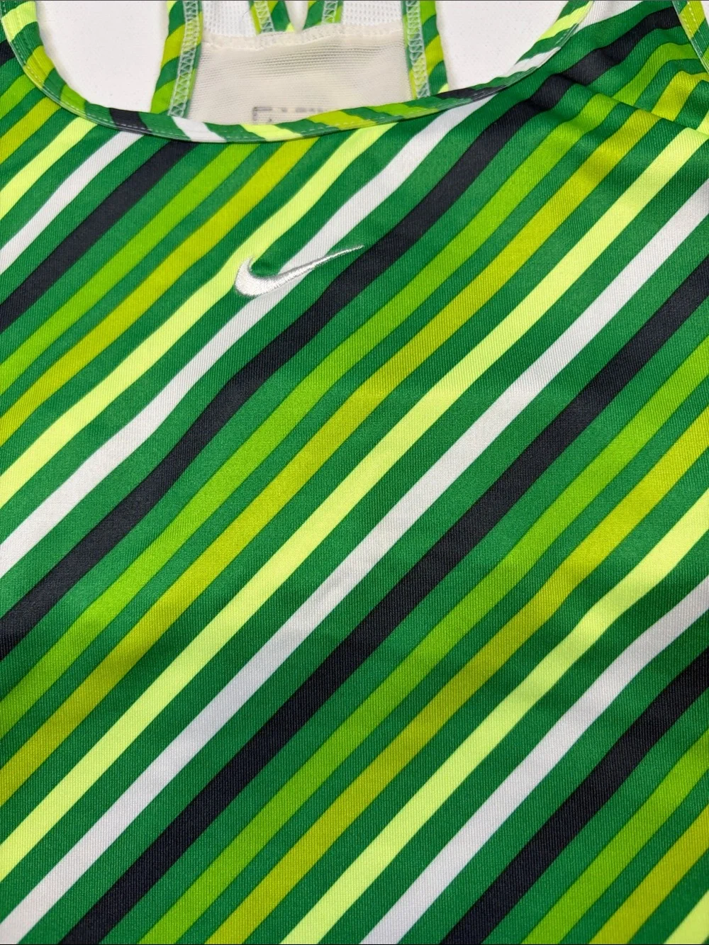 Nike Green Multi-Striped Racerback Tank Size Small